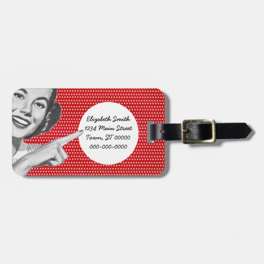 Jongste vrouw uit de jaren '50 bagagelabel (Voorkant horizontaal)