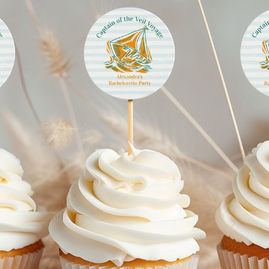 Jongste zeiltocht voor de sluier vrijgezellenfeest ronde sticker