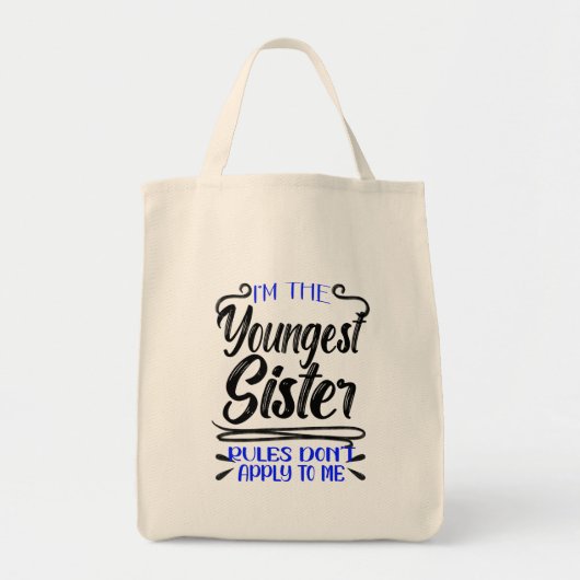 Jongste zus regels niet van toepassing op mij, bro tote bag (Voorkant)