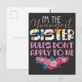 jongste zusje geen regels Verwant familielid Briefkaart (Voorkant / Achterkant)