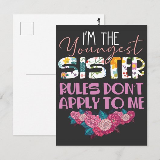 jongste zusje geen regels Verwant familielid Briefkaart (Voorkant / Achterkant)