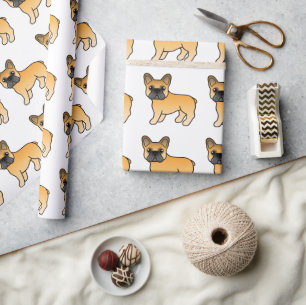 Jongvee Franse Bulldog Mooie Cartoonhond Patroon Cadeaupapier