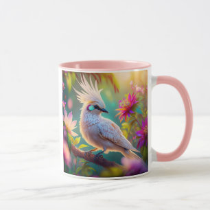 Jongvolwassen Kuifbloesem Veer Duif Fantasie Vogel Mok