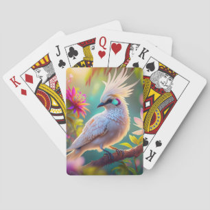 Jongvolwassen Kuifbloesem Veer Duif Fantasie Vogel Pokerkaarten