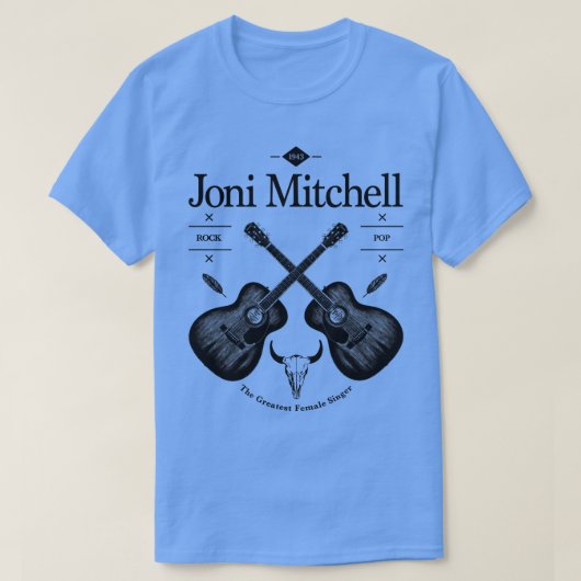 Joni Mitchell Akoestische Gitaar Logo T-shirt (Design voorkant)