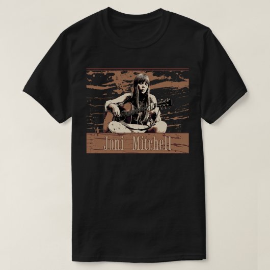 Joni mitchell Brown Vintage T-shirt (Design voorkant)