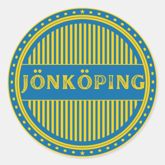 Jönköping City Pride Embleem – Zweedse identiteit Ronde Sticker (Voorkant)