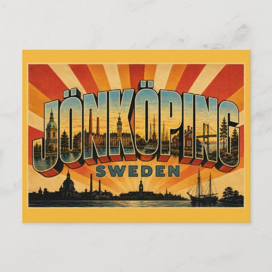 Jönköping Zweden Meer Vättern Briefkaart (Voorkant)