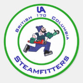 jonny-canuck-steamfitter ronde sticker (Voorkant)
