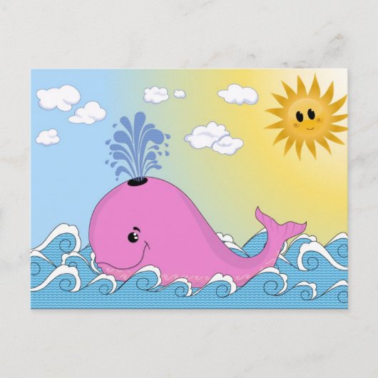 Jonny, de roze walvis briefkaart (Voorkant)
