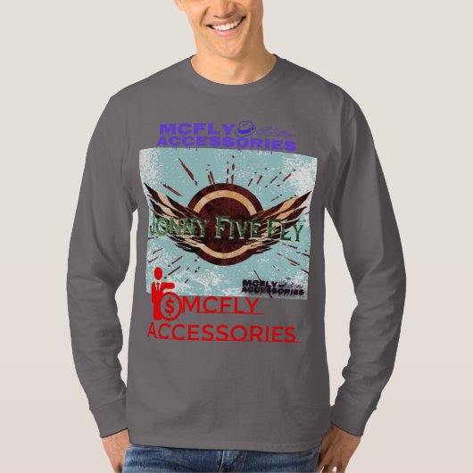 Jonny Five Fly McFly Accessoires lange mouwen Shir T-shirt (Voorkant)