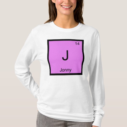 Jonny Name Chemistry Element Periodic Table T-shirt (Voorkant)
