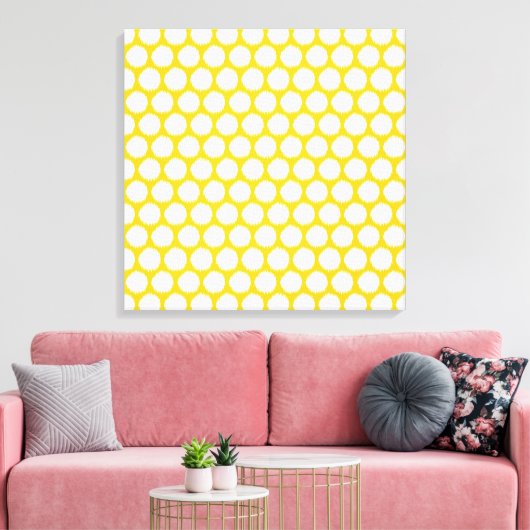 Jonquil Asian Moods Ikat Stippen Canvas Afdruk (Insitu (Woonkamer))