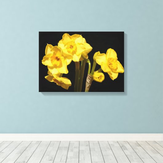 Jonquil Bloemen Canvas Print (Insitu (Houten vloer))