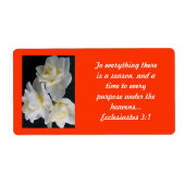 Jonquil Flower - Ecclesiastes 3:1 Etiket (Voorkant)
