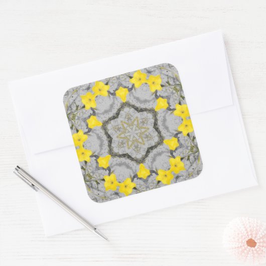 Jonquil Harmony Wheel  Vierkante Sticker (Envelop)