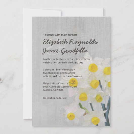 Jonquil Wedding-uitnodigingen Kaart (Voorkant)