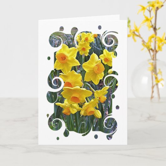 Jonquils Blank Greeting Card Kaart (Gele Bloem)
