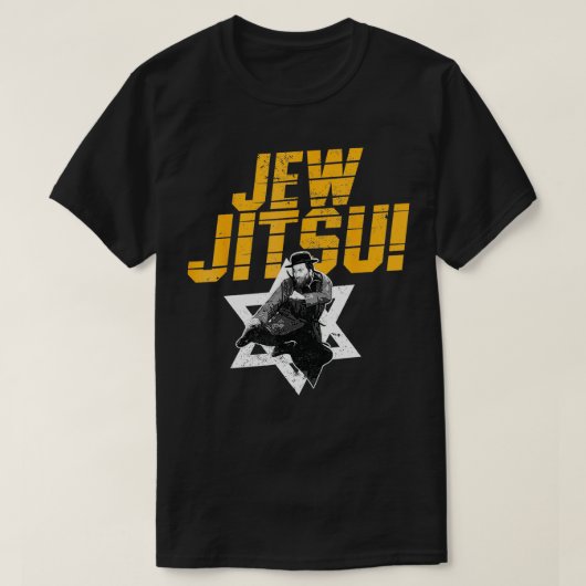 Jood Jitsu Grappige Joodse Martial Arts Rabbi Jiu T-shirt (Design voorkant)