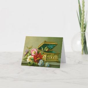 Joodbox en bloemen  Notecard Kaart