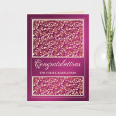 Joods Afstuderen gefeliciteerd Damask roze kaart (Voorkant)