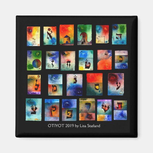 Joods alfabet magneet Otiyot (Voorkant)