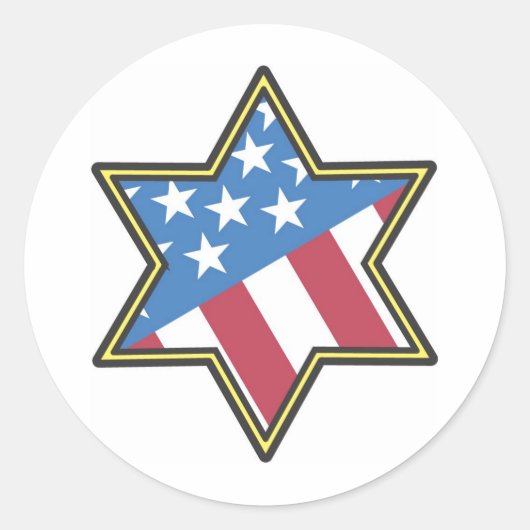 Joods Amerikaans Cadeaus voor Chanoeka Ronde Sticker (Voorkant)