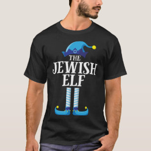 Joods Blauw Elf Bijpassend Familie Kerstfeest T-shirt