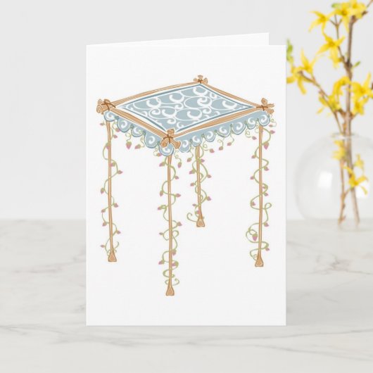  joods bruiloft kaart (Gele Bloem)