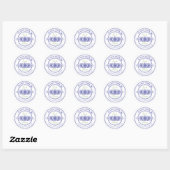  joods bruiloft monogram ronde sticker (Vel)