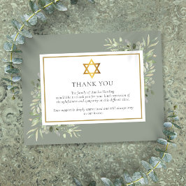 Joods grafmonument bladgoud Davidster Bedankkaart