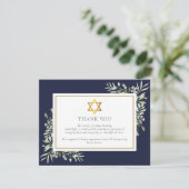 Joods grafmonument bladgoud ster van David Bedankkaart (Staand voorkant)