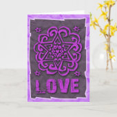 Joods: Harten en ster van David Mandala Liefde Kaart (Gele Bloem)