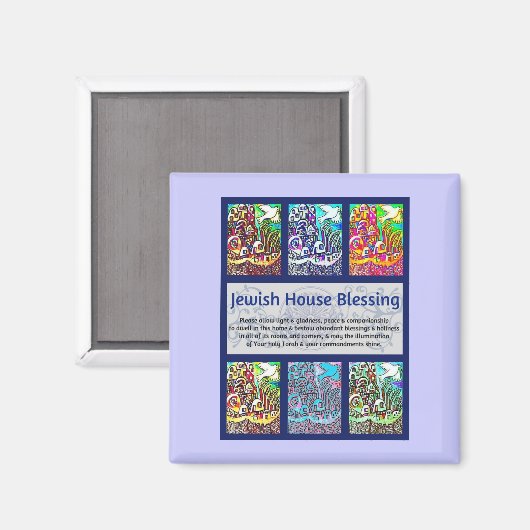 Joods Huis Zegen Stad Jeruzalem Magneet (Voorkant / Achterkant)