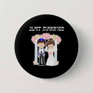 Joods huwelijk alleen gehuwd met Chuppah Bride Gro Ronde Button 5,7 Cm