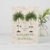 Joods huwelijk Chuppah Elegant modern palm Kaart (Staand voorkant)