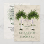 Joods huwelijk Chuppah Elegant modern palm Kaart (Voorkant / Achterkant)