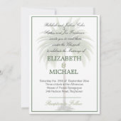 Joods huwelijk Chuppah Elegant modern palm Kaart (Achterkant)