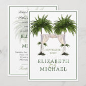 Joods huwelijk Chuppah Elegant modern palm Kaart (Voorkant / Achterkant)