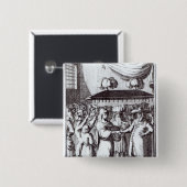 Joods huwelijk vierkante button 5,1 cm (Voorkant /achterkant)