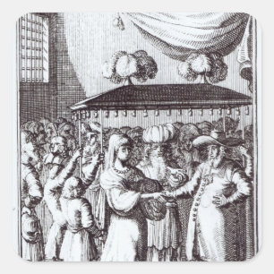 Joods huwelijk vierkante sticker