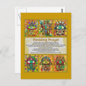 Joods huwelijksgebed Golden Hamsa Briefkaart (Voorkant / Achterkant)