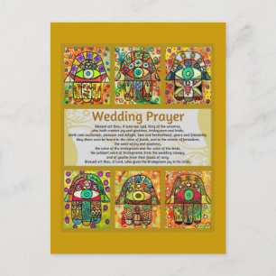 Joods huwelijksgebed Golden Hamsa Briefkaart