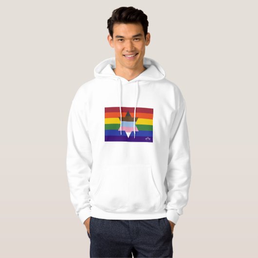 Joods Inclusief Pride Flag Sweatshirt (Voorkant volledig)