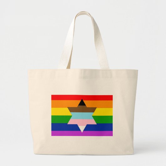 Joods Inclusive Pride Flag Canvas tas (Voorkant)