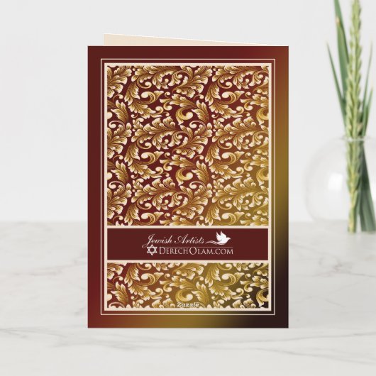 Joods Jubileum Gefeliciteerd! Damaskaart Bedankkaart (Achterkant)