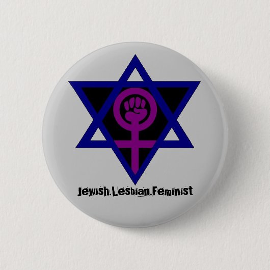 Joods.Lesbisch.Feministisch Ronde Button 5,7 Cm (Voorkant)