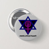 Joods.Lesbisch.Feministisch Ronde Button 5,7 Cm (Voorkant /achterkant)