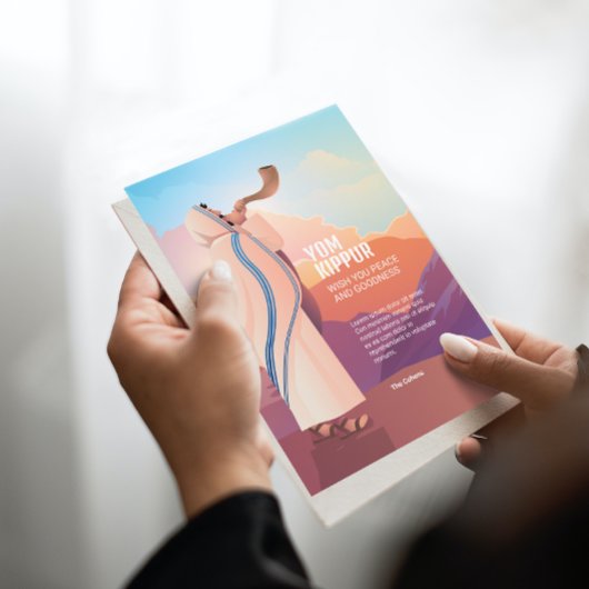 Joods Man Blowing the Shofar Ram's Hoorn Groet Kaart