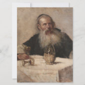 Joods Man Drink Wijn (door Olga Boznanska) Kaart (Voorkant)